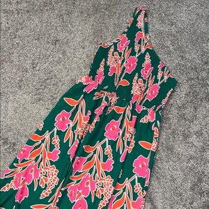 Vibrant Floral One-Shoulder Dress